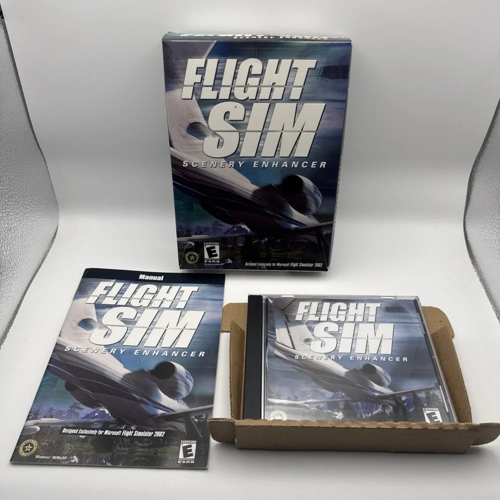 Microsoft Flight Simulator Scenery Enhancer PC CD-ROM CIB Rare Boxed Add-On